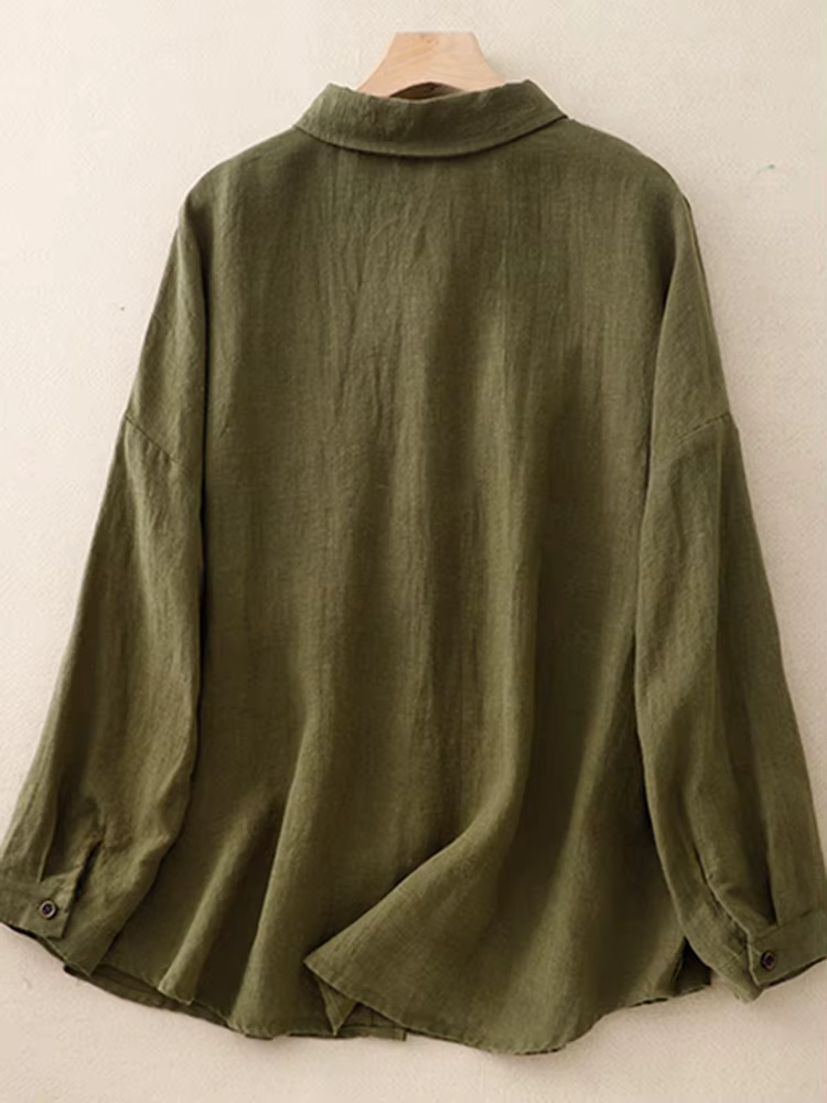 Chemise décontractée à manches longues pour femmes, chemises en coton pour femmes, tout match, style