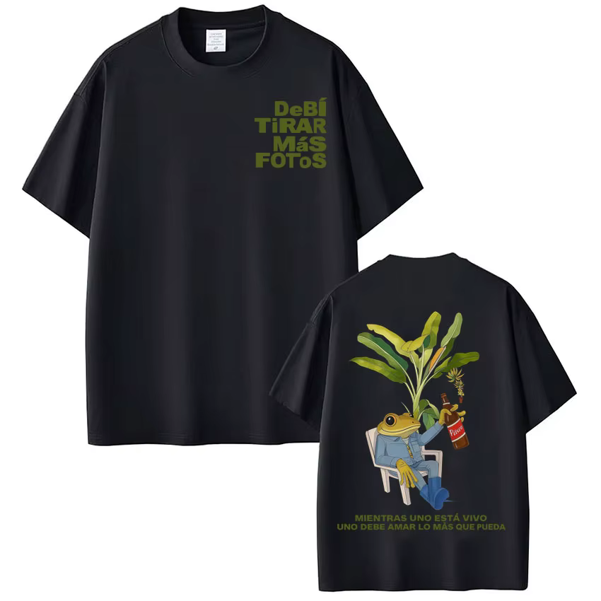T-shirt Rapper Bad Bunny Debi Tirar Mas Fotos DTMF World Tour T-shirts Homme Femme Mode Vintage Hip