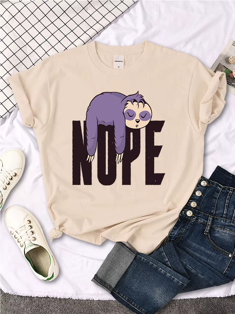 T-Shirt col rond pour femmes, vêtements de sport surdimensionnés, Slim, imprimé Animal Kawaii