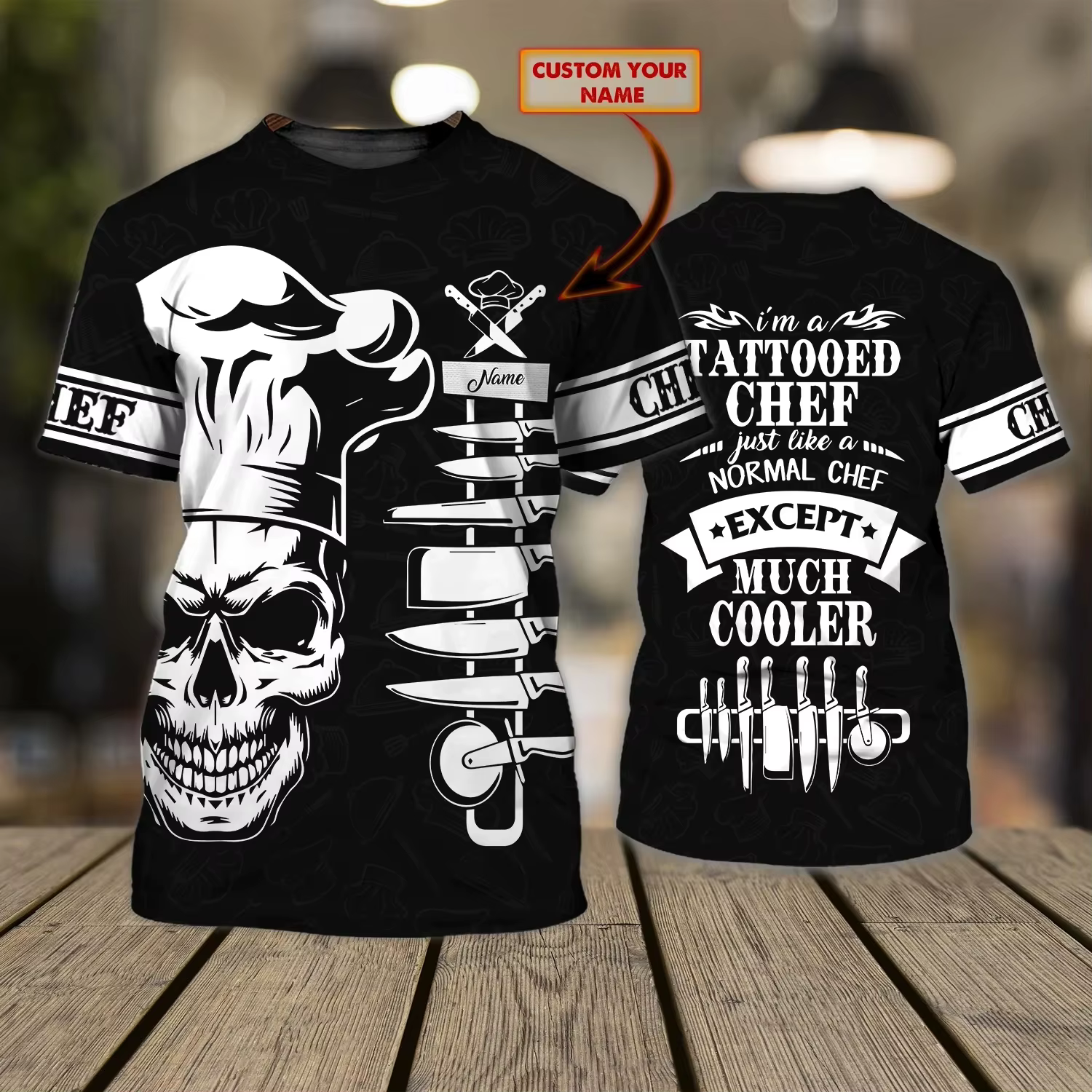 T-shirt de sport décontracté pour homme, estival et personnalisé, avec nom du chef imprimé en 3D, DW