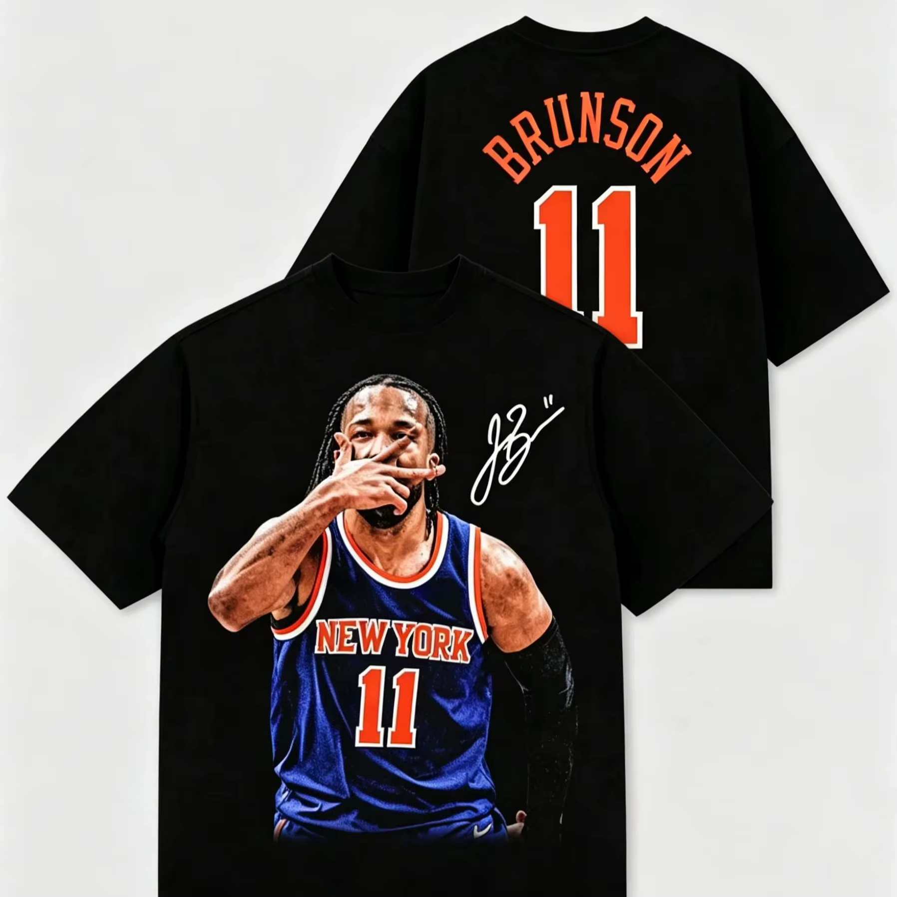 T-shirt Jalen Brunson 11 Graphics 100% coton – Nouvelle collection été 2026 Knicks – Maillot de spor