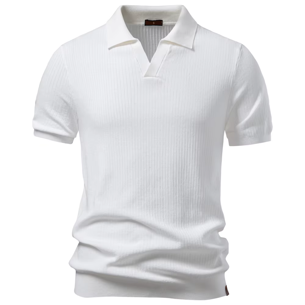 Polo AIOPESON Old Money pour homme, couleur unie, classique, respirant, élégant, décontracté, de lux