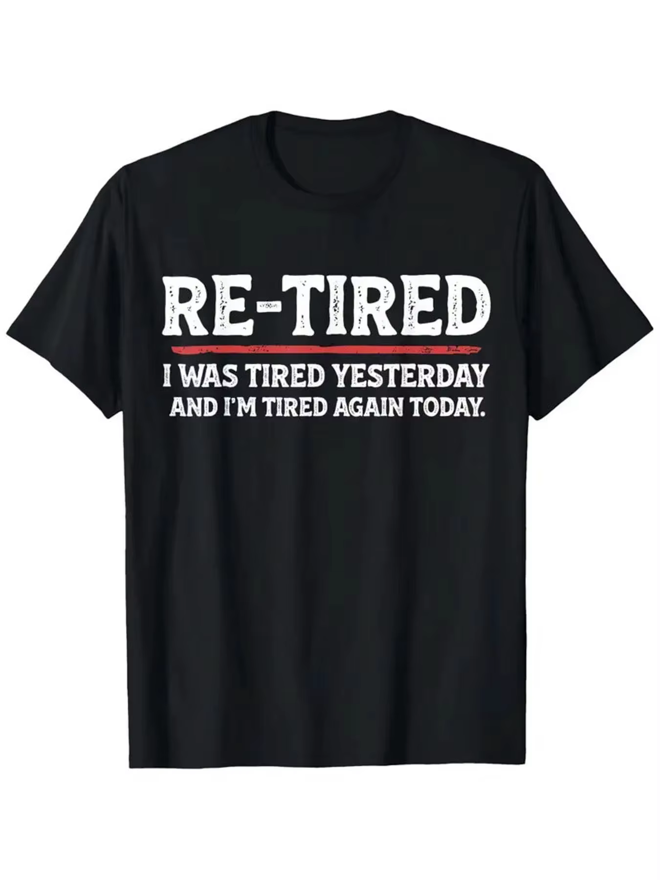 T-shirt humoristique pour homme, noir, à manches courtes, décontracté, imprimé avec le slogan 'RE-TI