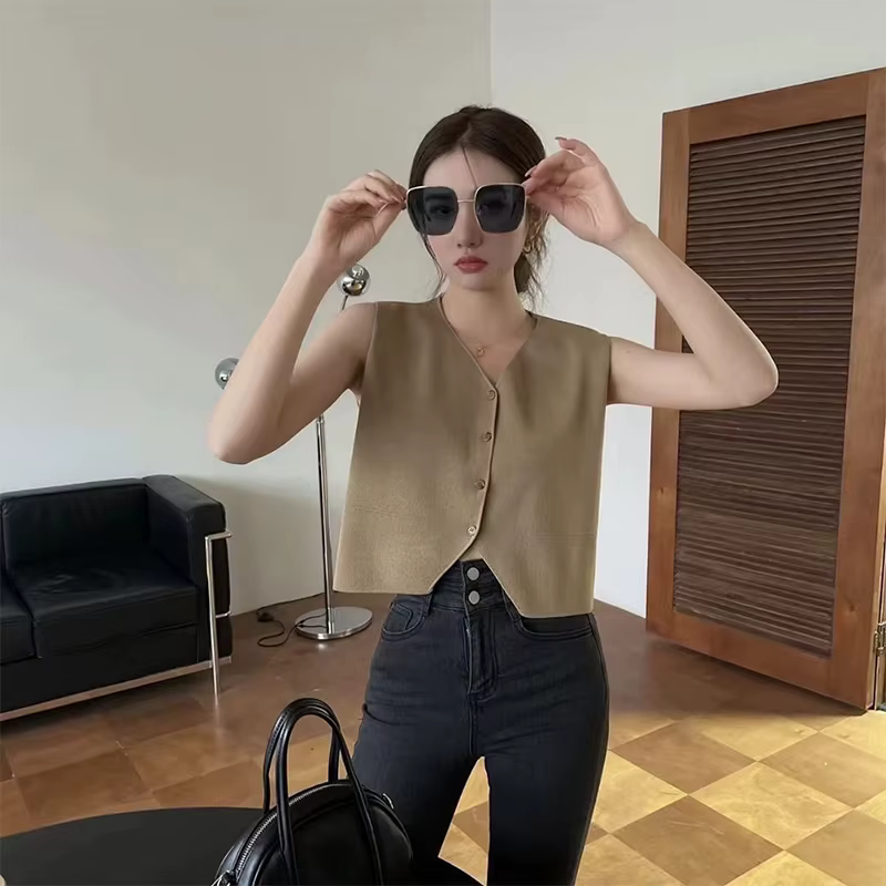 T-shirt Chic à Col en V pour Femme, Vêtement Décontracté, Rétro, Solide, pour Document