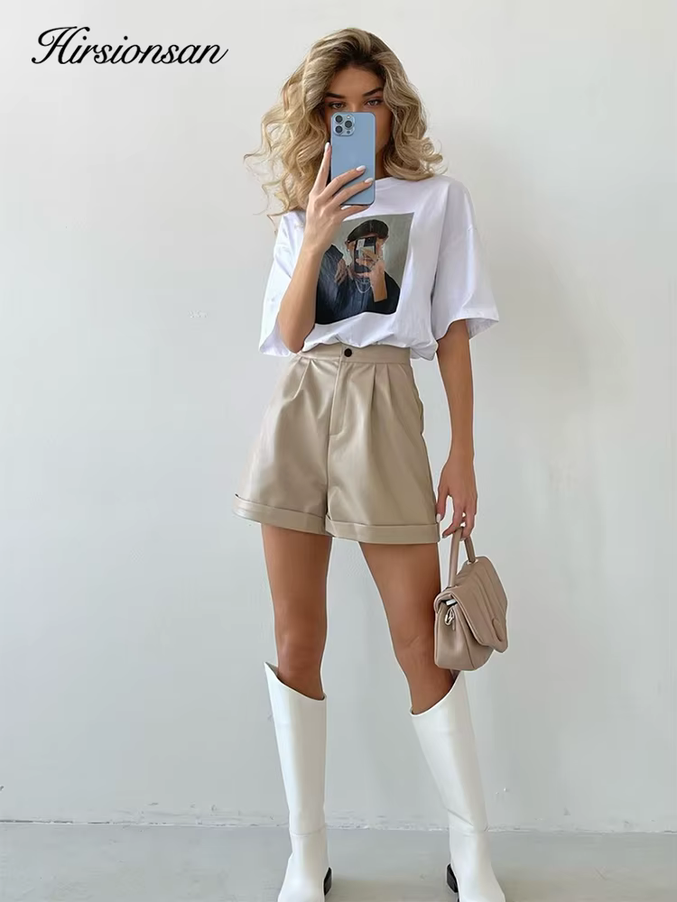 Hirsionsan – t-shirt imprimé Harajuku pour femme, haut décontracté, ample, à manches courtes, surdim