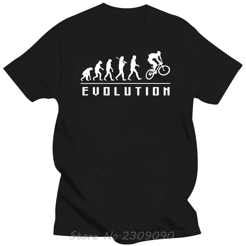 Evolution du vélo T-shirt été nouveau coton T-shirt mode haut col en o t-shirts surdimensionné T-shi