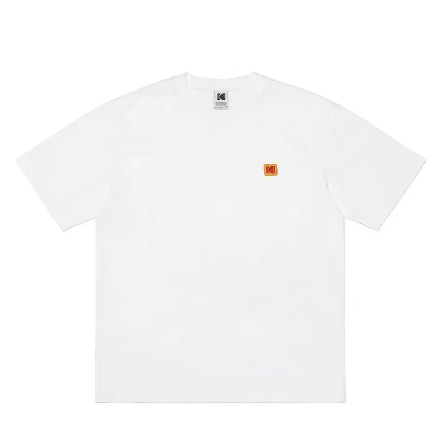 Kodak Kodak Nouveau T-shirt en coton épais 200g pour hommes et femmes, style américain, été, manches