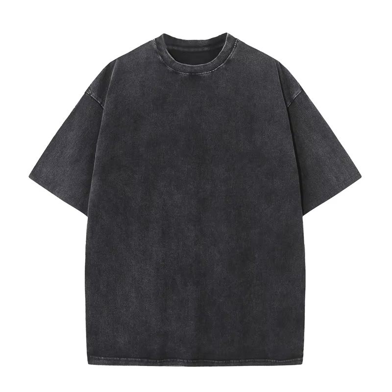 T-shirt d'été pour hommes 230G coton lourd Vintage lavé T-Shirts surdimensionné à manches courtes en