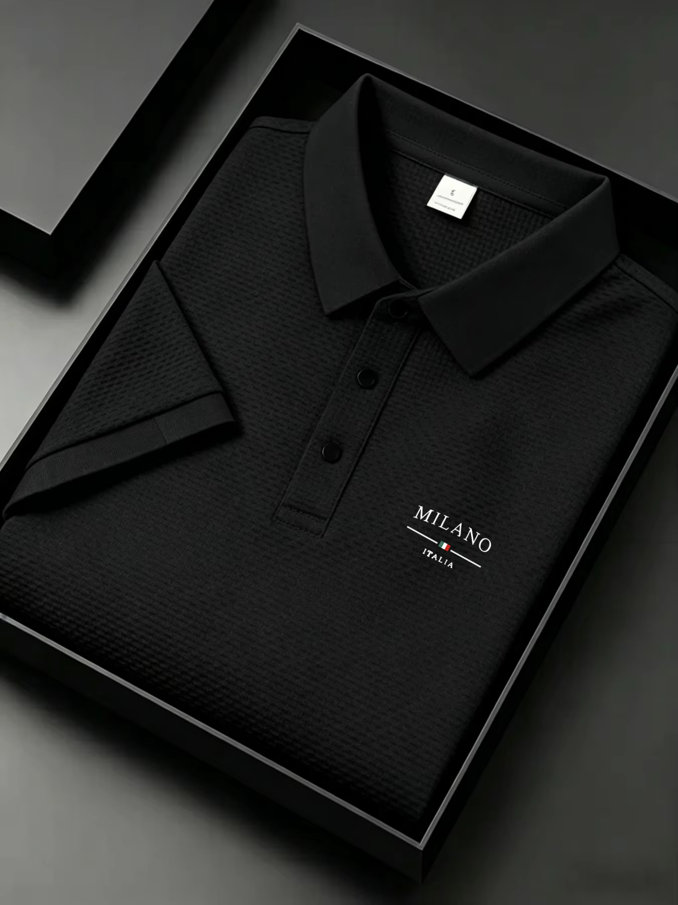 Polo jacquard pour homme Milano Italia, respirant, séchage rapide, décontracté, pour le quotidien et