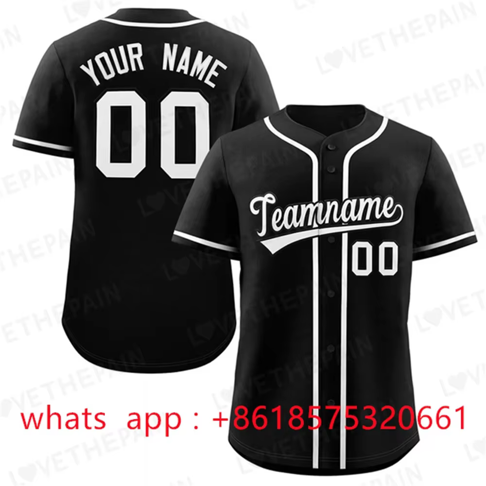Maillot de baseball brodé personnalisé pour homme, maillot d'équipe cousu, nom et numéro, logo de co