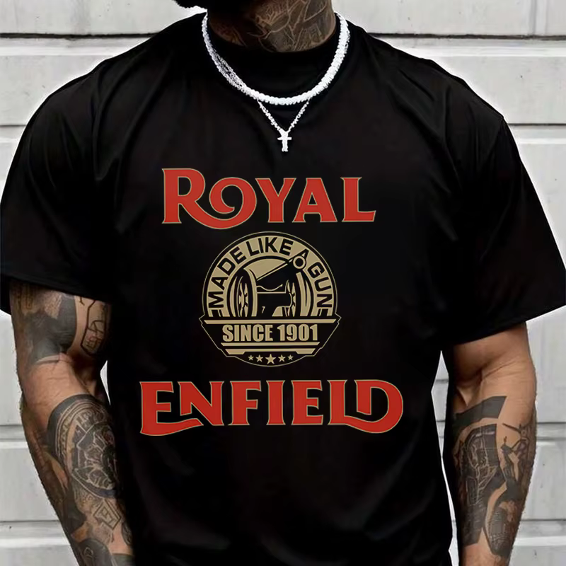 T-shirt de moto Royal Enfield pour motards, hommes et femmes, mode décontractée, col rond, haute qua