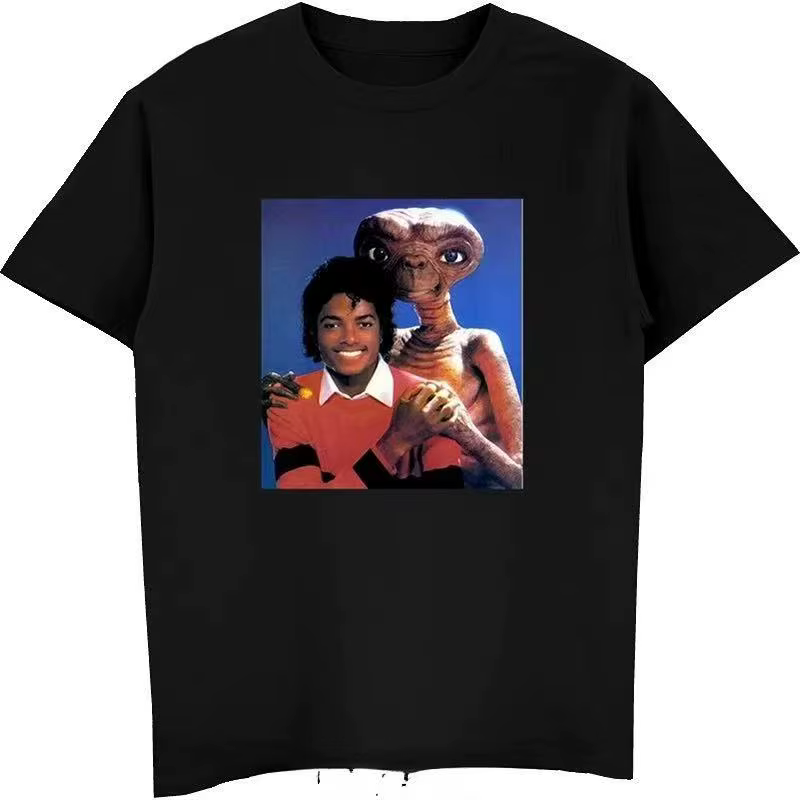 Michael Jackson et E.T t-shirt femmes hommes chemises drôle rétro graphique t-shirts été mode Street