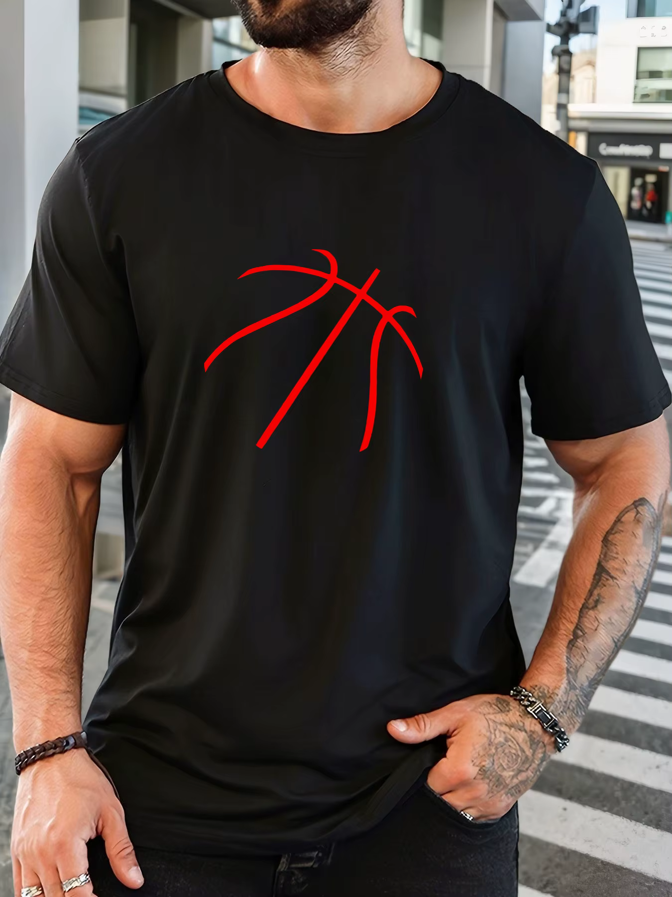 T-Shirt pour hommes, moderne, minimaliste, tendance, sport, basket-ball, graphique, élégant, pointu,