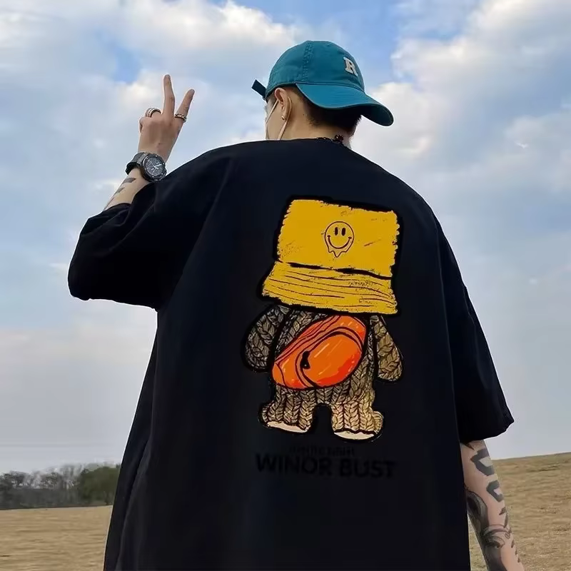 T-shirt à manches courtes de style coréen pour hommes en grande taille M-8XL
