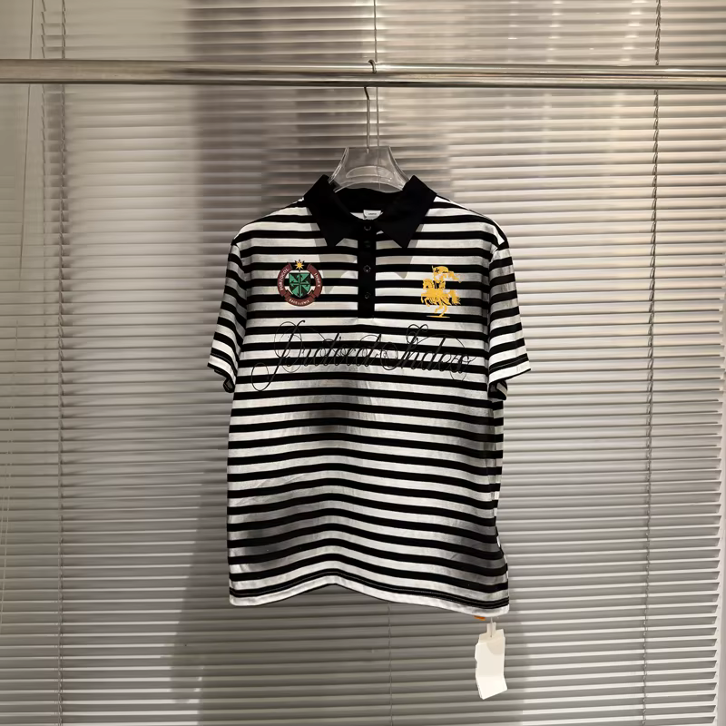 Soiled Stripe PROTOCOL Embroidery Warhorse T-shirt et Polos Homme Femme Noir Rouge Manches Courtes H
