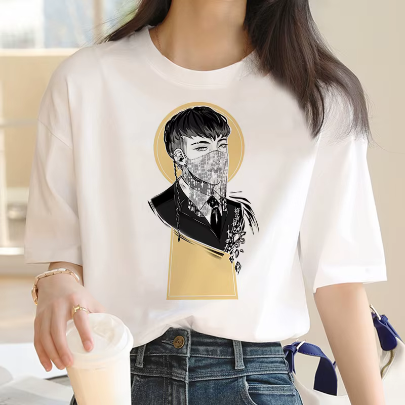 ateez t-shirt hommes tumblr t-shirt blanc esthétique haut d'été t-shirt streetwear esthétique