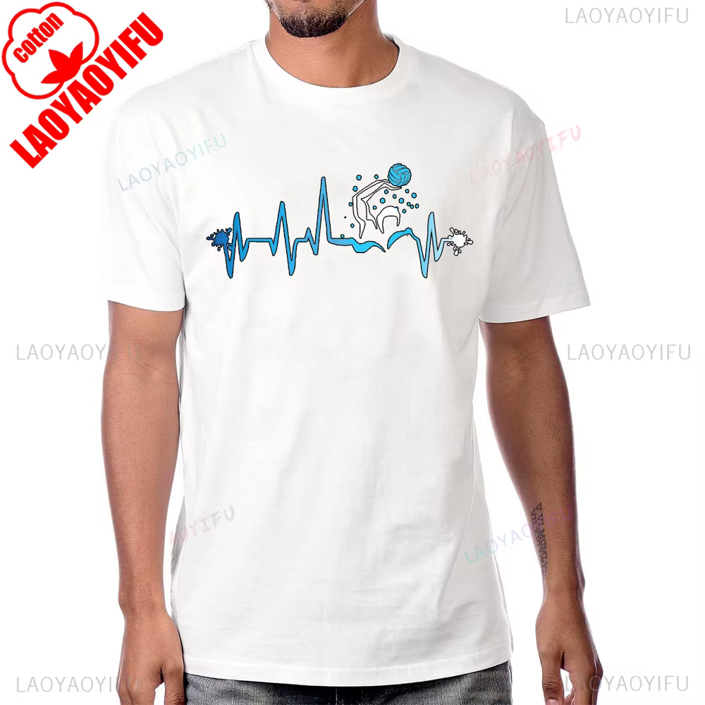 Polo nautique joueur coeur battement graphique imprimé T-Shirt à manches courtes décontracté mode Ha