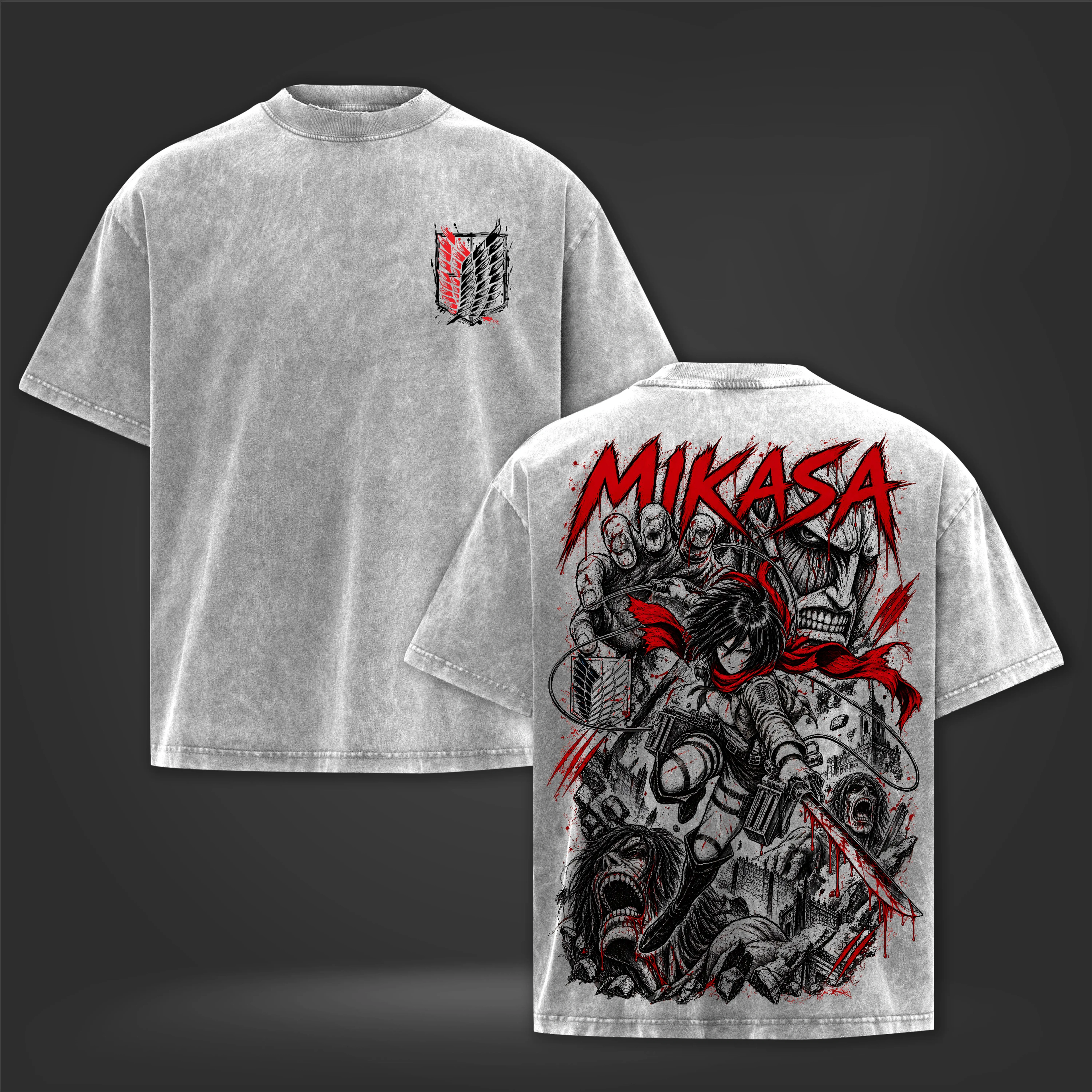 T-shirt imprimé Manga Attack On Titan Mikasa pour hommes et femmes, vêtements à manches courtes, T-s