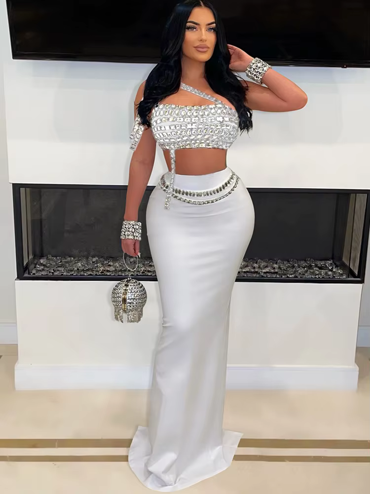Ensemble d'été 2 pièces pour femmes, tenues assorties, tenue de soirée, Clubwear, Sexy, sans bretell