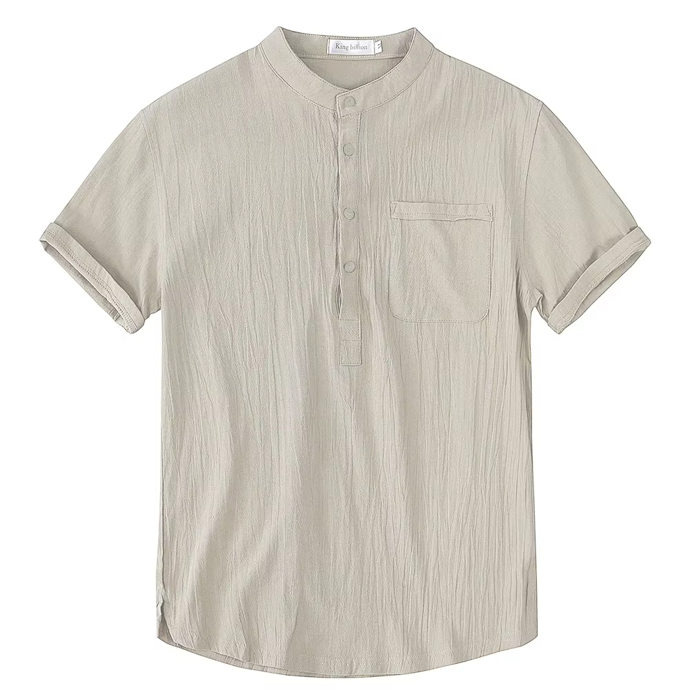 T-shirt à Manches Courtes en Coton et Lin pour Homme, Décontracté, Confortable, Respirant, Taille Am
