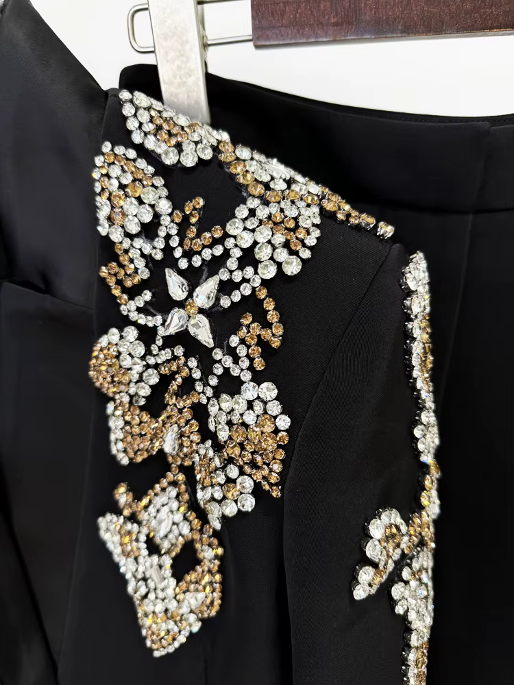Ensemble 2 pièces de costume de créateur pour femme, collection 2026, style urbain, avec blazer à co