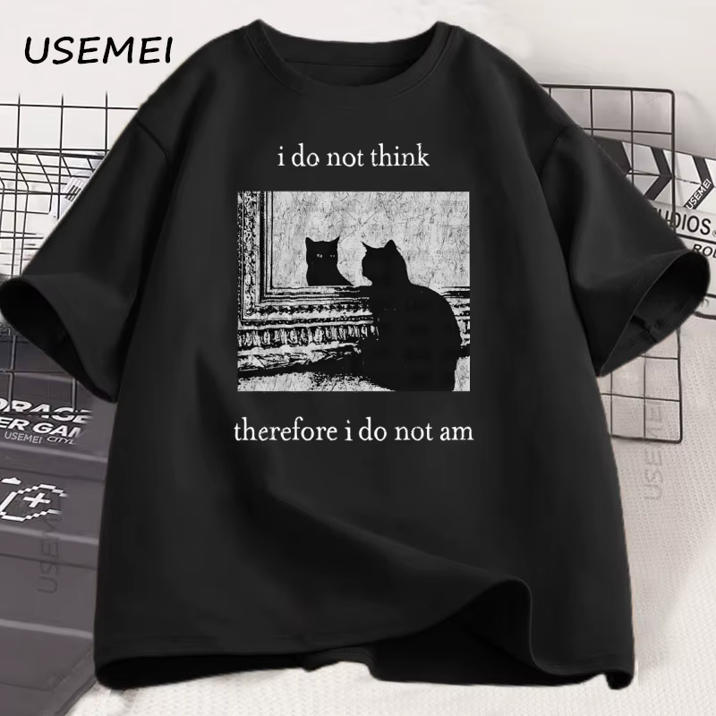 Je ne pense pas là, je ne suis pas T-shirt chat drôle T-shirt Vintage années 90 Witchy Goth Punk T-s
