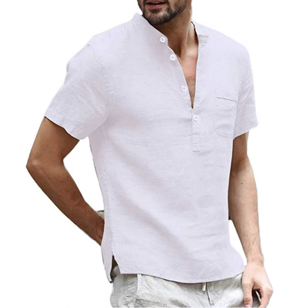 Été nouveau T-shirt à manches courtes pour hommes coton et lin Led décontracté hommes T-shirt chemis