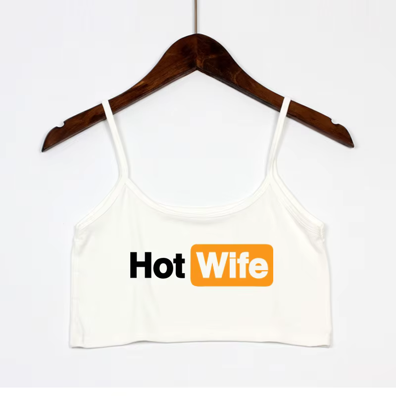 Drôle femme chaude lettres imprimer nouveau Sexy haut court été femmes Sexy élastique coton Camis sa