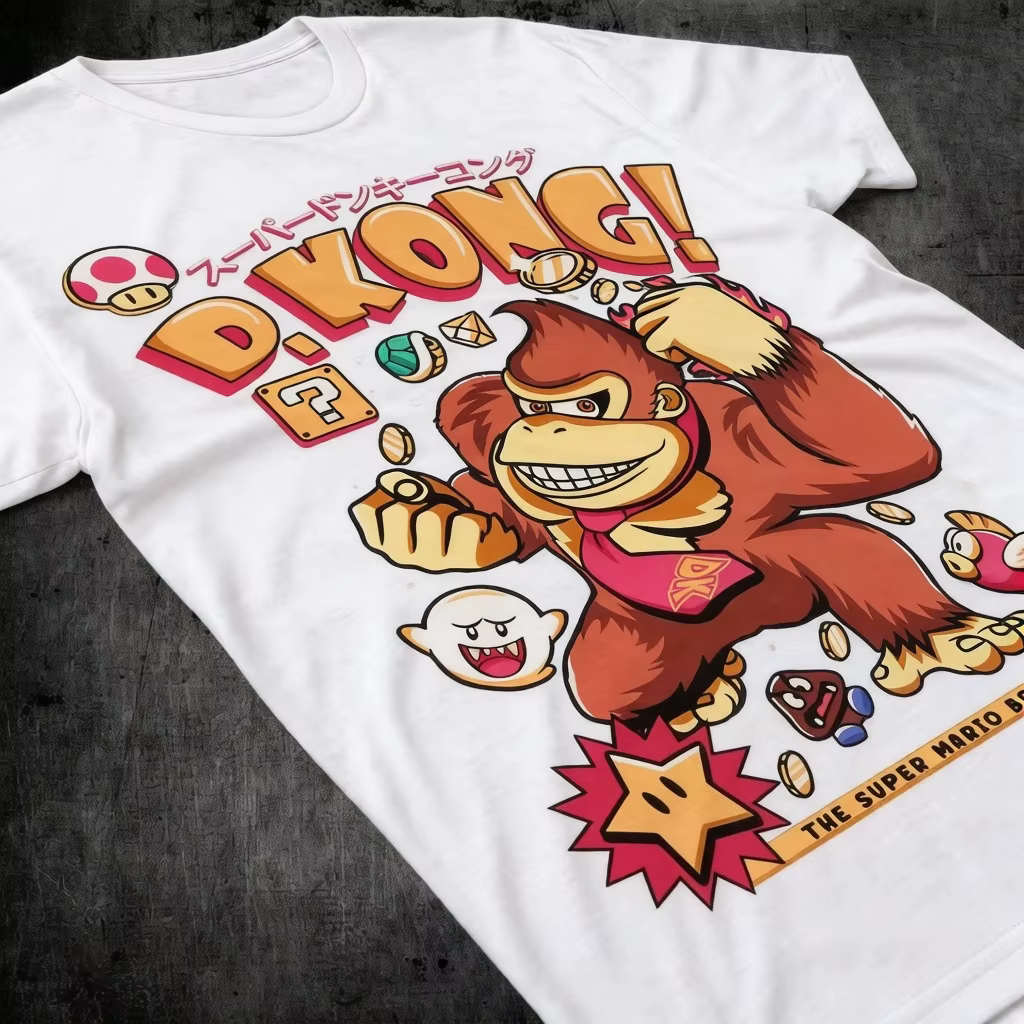 T-shirt DK Arcade pour hommes et femmes, en pur coton, ample et tendance, col rond, haut décontracté