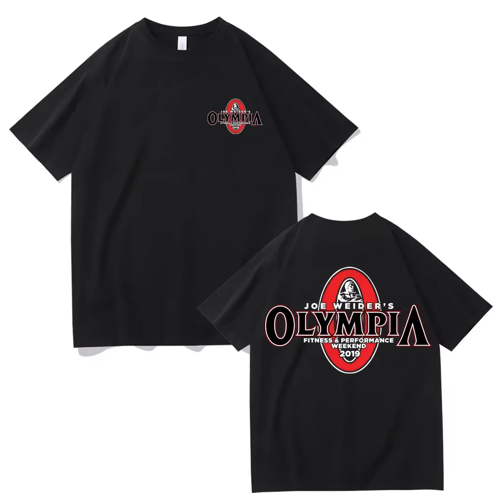 T-shirt à col rond avec motif inspiré de Fitness - Olympia - T-shirt unisexe à manches courtes de ha