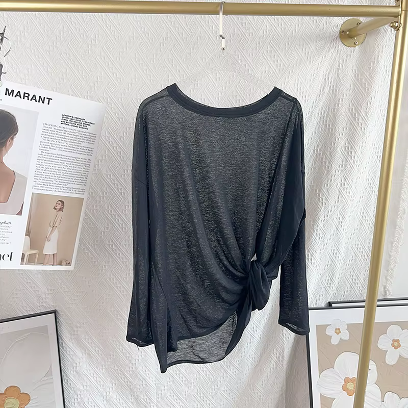 Chemises de Yoga pour femmes, hauts de sport à manches longues, col rond, chemise de course respiran