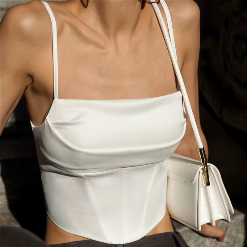 Haut Moulant Sexy à Bretelles Spaghetti et Dos auxpour Femme, Streetwear Élégant à Lacets pour ix, É
