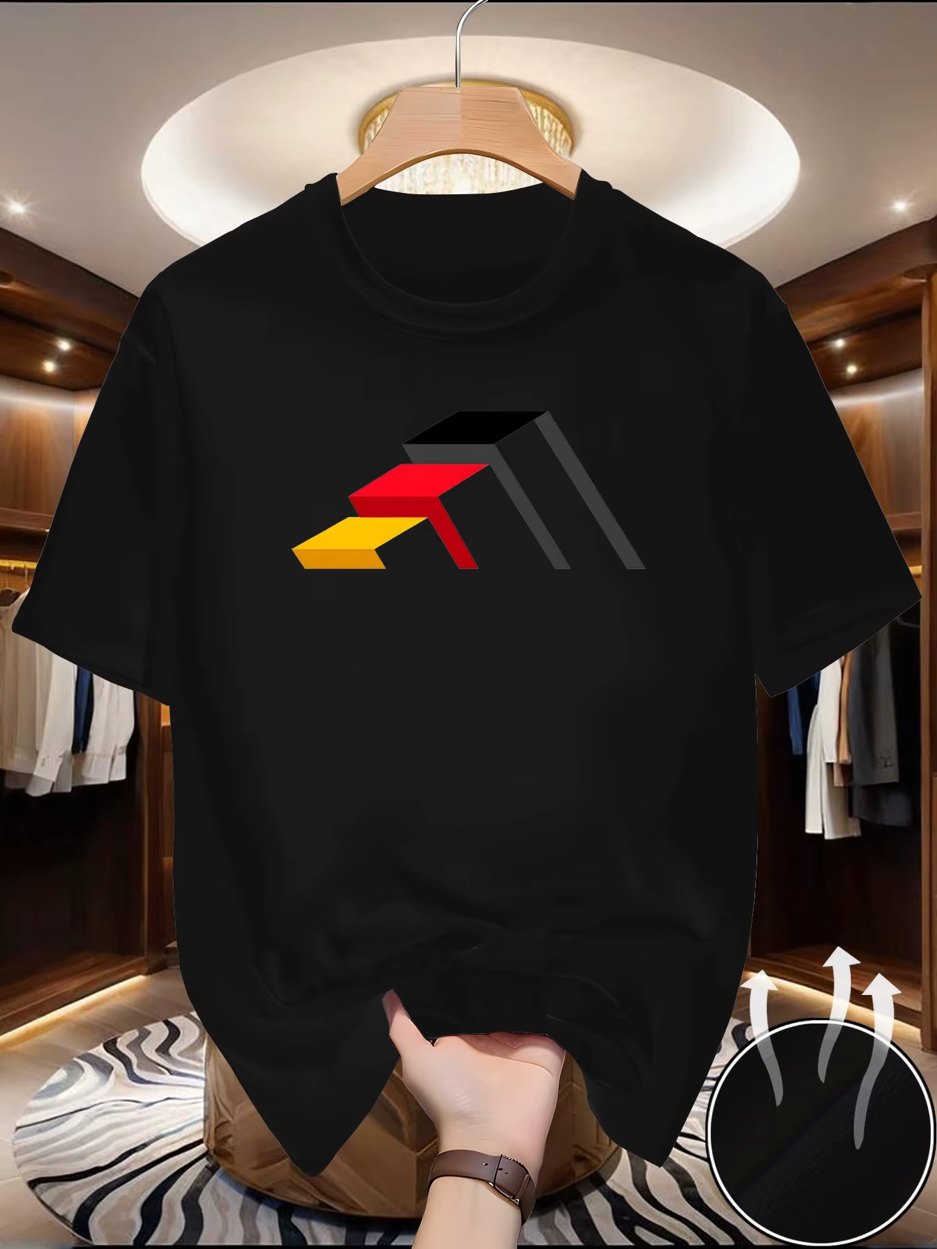 Nouveau t-shirt de sport d'été à manches courtes pour hommes - Col rond, coupe ample, respirant, ten