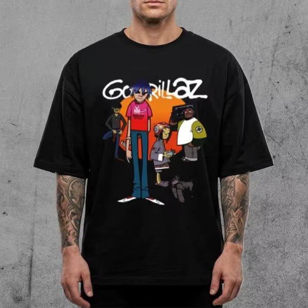 Gorillaz TOTTENHAM STADIUM 20TH JUNE 2026 Merch Summer T Shirt Coton Unisexe Hommes Femmes T-Shirt F