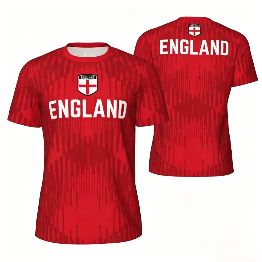 T-shirt imprimé en 3D avec drapeau anglais, t-shirt unisexe respirant à séchage rapide, hauts de spo