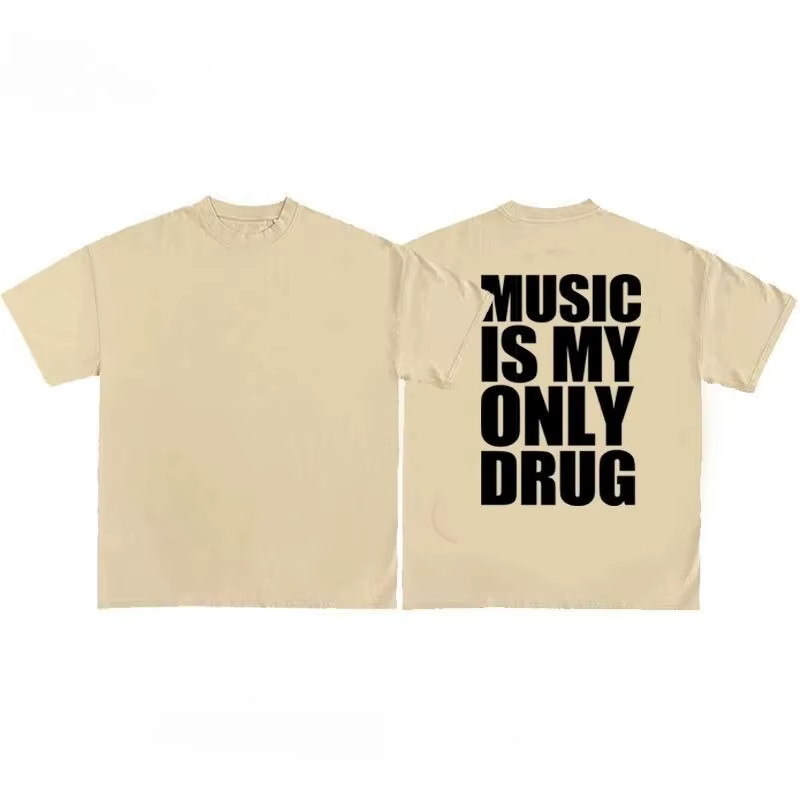 T-shirts avec impression graphique « Music Is My Only Drug Fun Meme », pour hommes et femmes, nouvea