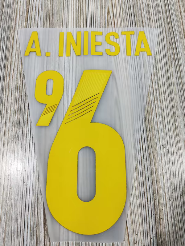 Impression de numéros de football Super A 2012 TORRES A.INIESTA DAVID VILLA, badges thermocollants