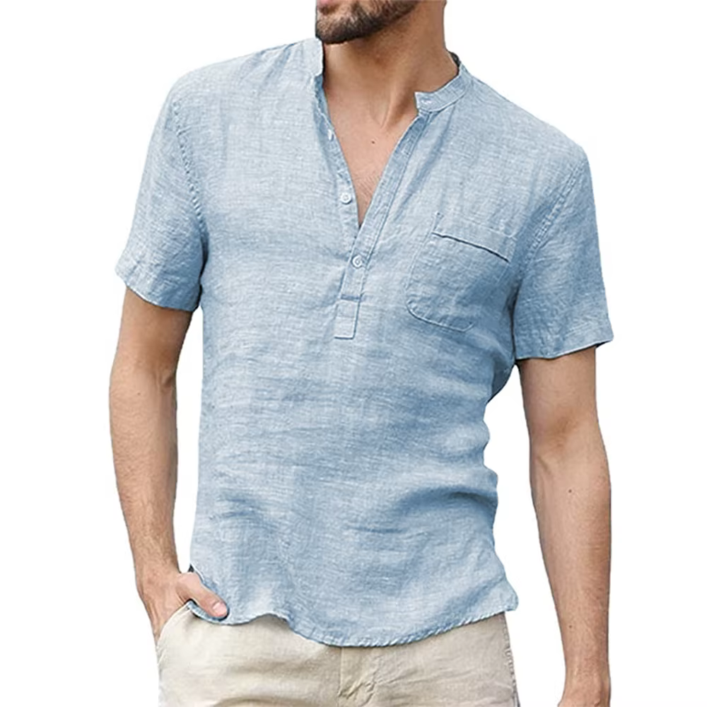 Été nouveau T-shirt à manches courtes pour hommes coton et lin Led décontracté hommes T-shirt chemis