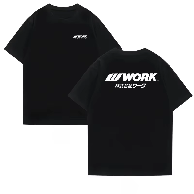 Travail d'été à manches courtes classique roue course sponsor vêtements jante voiture mode T-shirt m