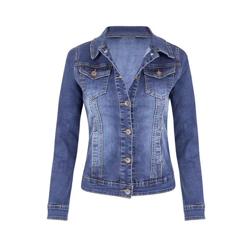 2024 nouvelles vestes en jean courtes femmes automne lavage à manches longues Vintage décontracté Je