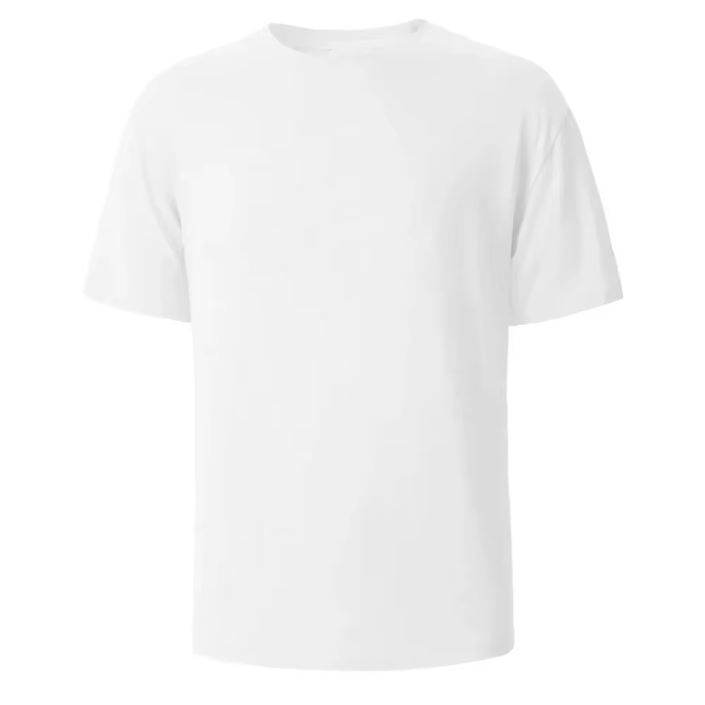 Nouveau T-shirt Écologique Confortable Blanc Pur 2026 pour Homme – Coton Lourd, Manches Courtes, Uni