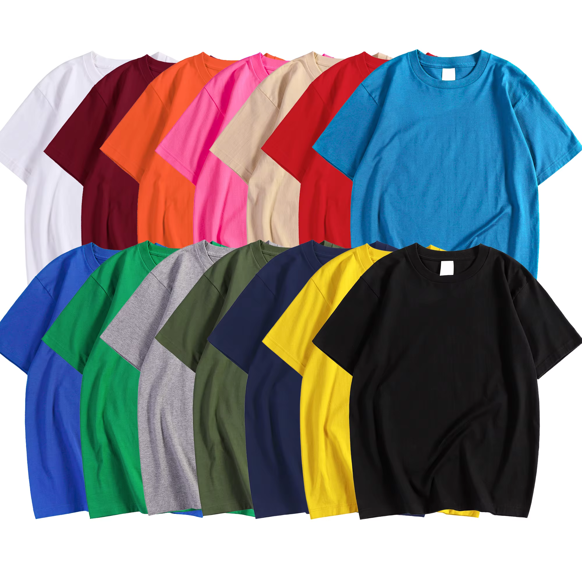 14 couleurs couleur bonbon 100% coton T-Shirts hommes femmes surdimensionné manches courtes décontra