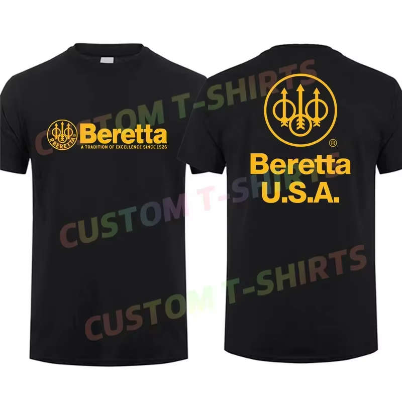 T-shirt décontracté pour hommes, motif Berettas Guns Weaponry, T-shirt graphique, sport d'été, manch