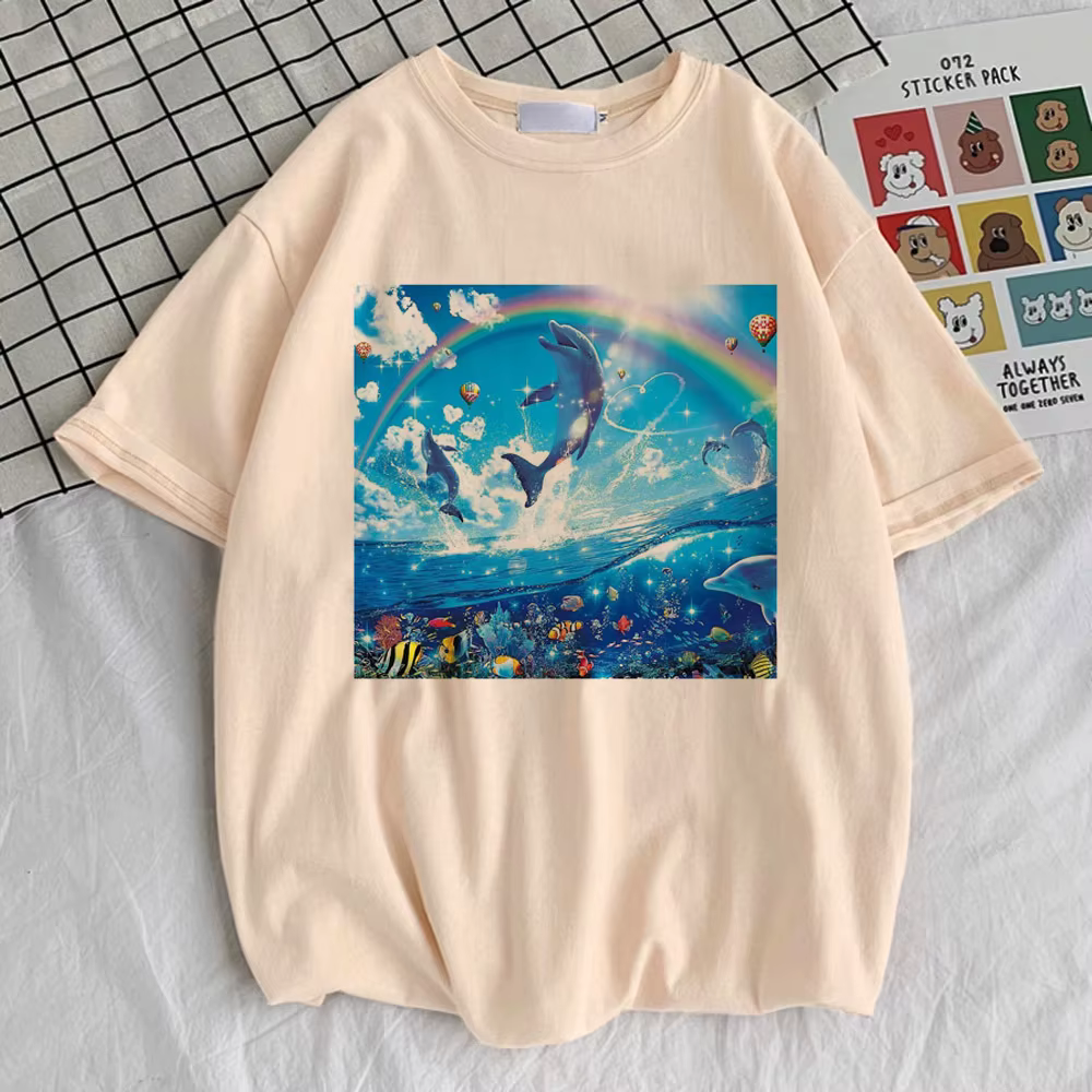 Frutiger Aero top t-shirts femmes kawaii Y2k graphique coloré Punk t-shirt confortable coloré Y2k Gr