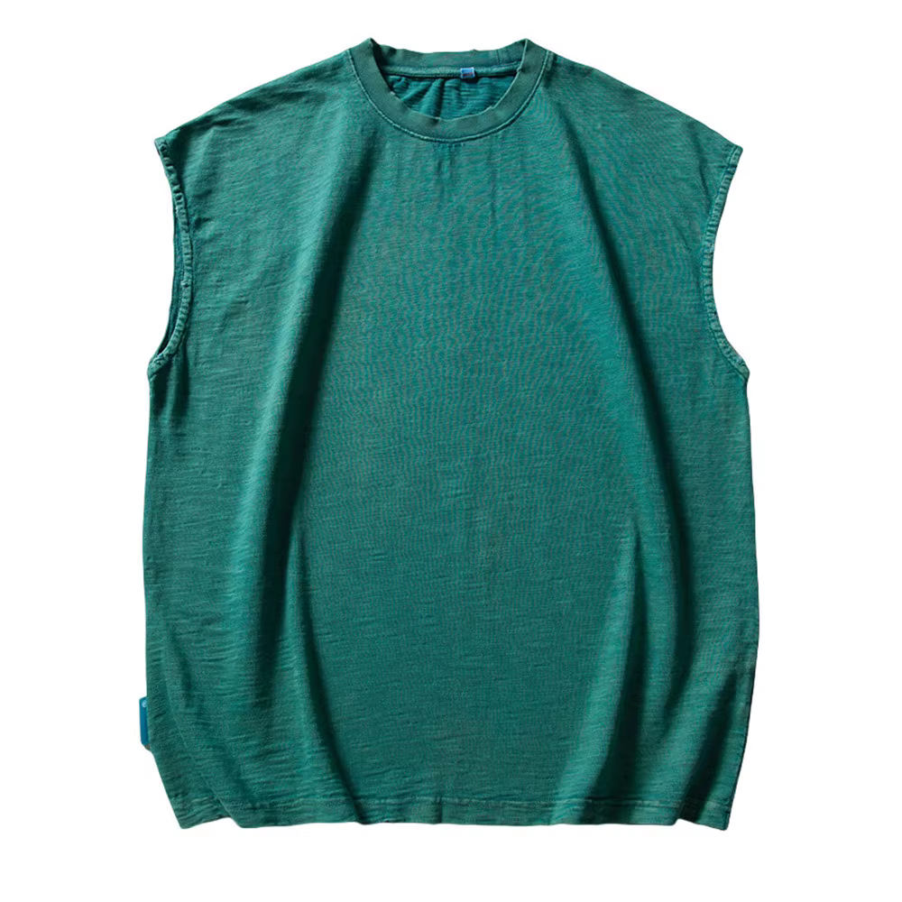 Haut à col rond Washed DistMurcia Precious pour hommes, Streetwear décontracté, été