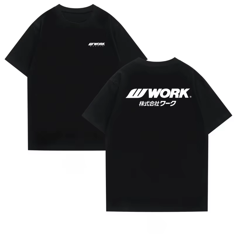 T-shirt homme 2026 NewSummer WORK à manches courtes, style classique, avec motif de sponsor de cours