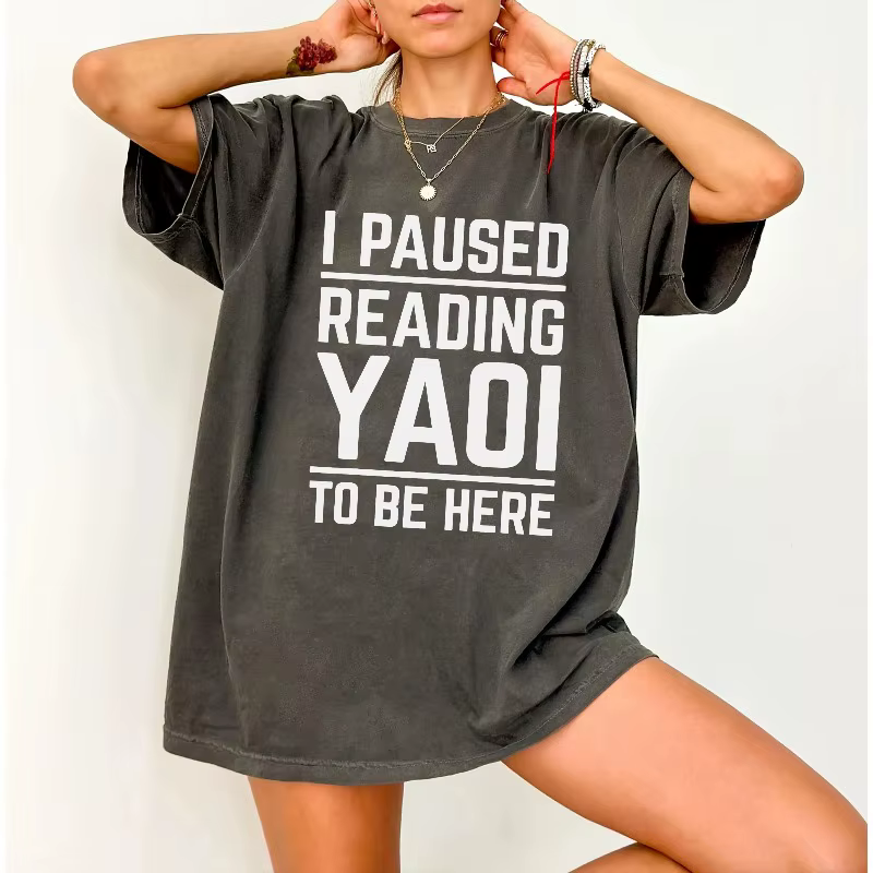Je suis arrêté ma lecture pour regarder le t-shirt Yaoi. |   T-shirt drôle Fujoshi Yaoi Manga BL |  