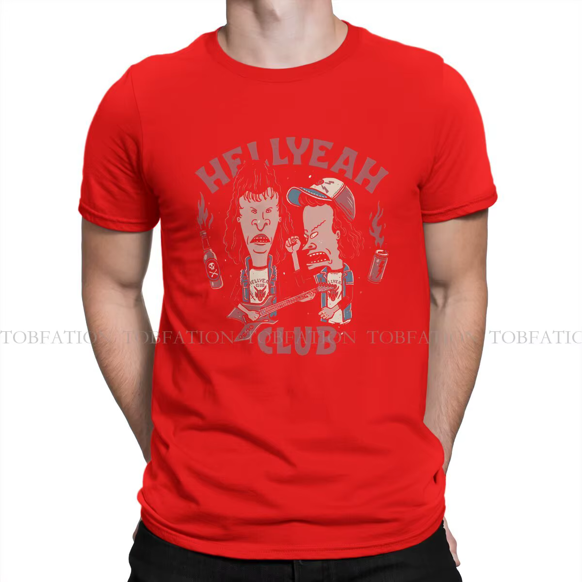 T-shirt Beavis and Butthead Hellcapted Club pour hommes, Économie punk, Vêtements d'été, 100% coton,