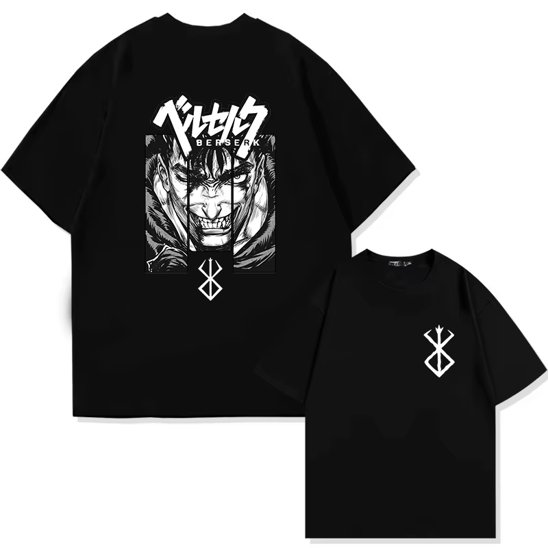 Japon Anime Berserk T-Shirt Guts imprimé graphique T-Shirt hommes 90s été à manches courtes décontra