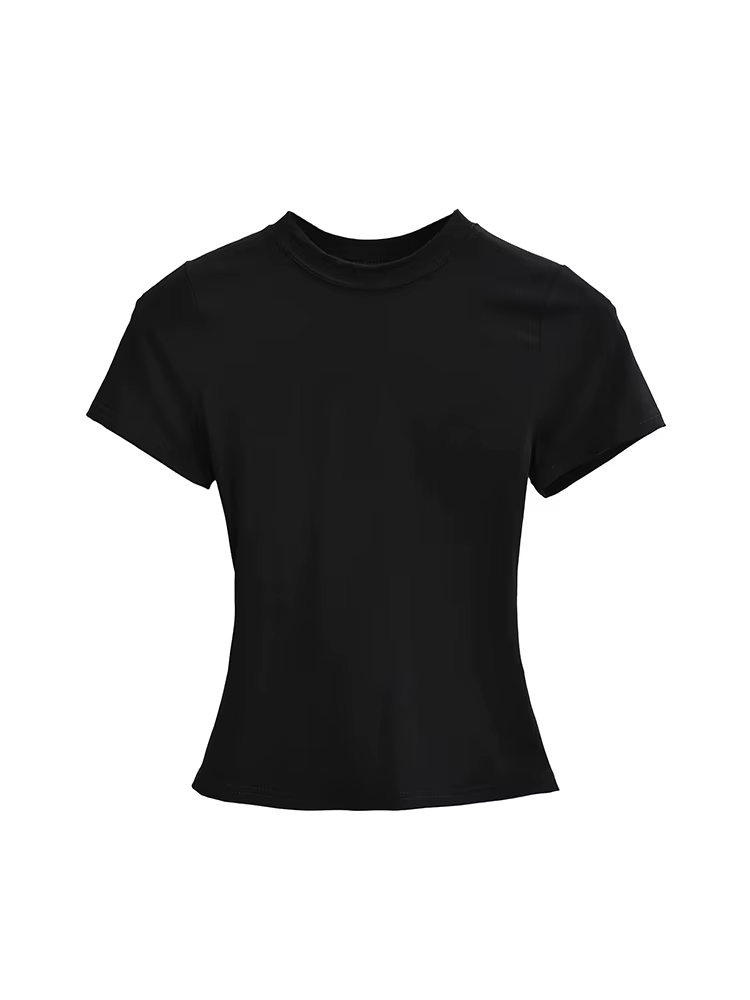T-shirt manches courtes pour femmes, décontracté, de haute qualité, Sexy, Slim, tendance, couleur un